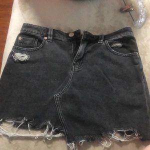 BDG faded black denim skirt